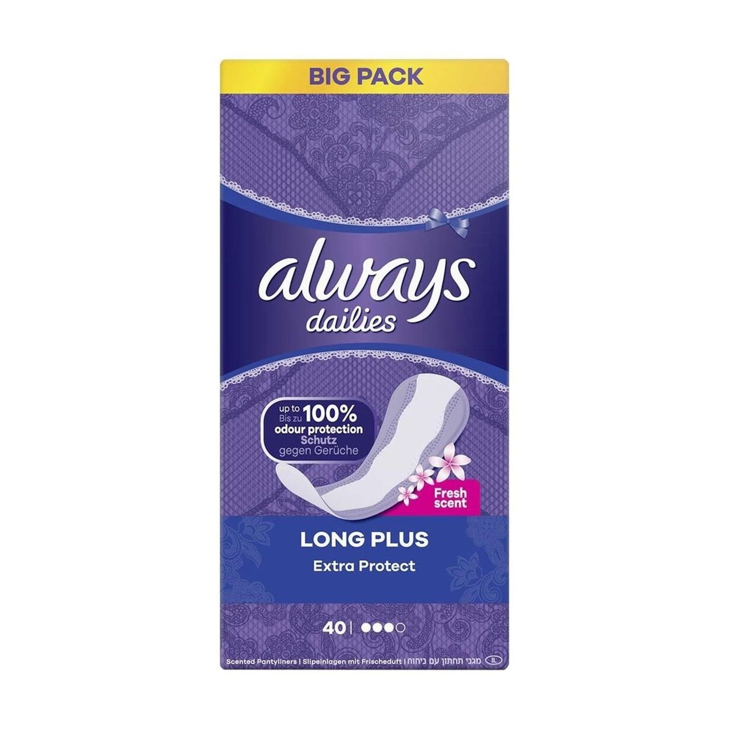 Always Dailies - Inlegkruisjes - Long Plus - Fresh Scent - Extra Protect - Big Pack - 40 Stuks