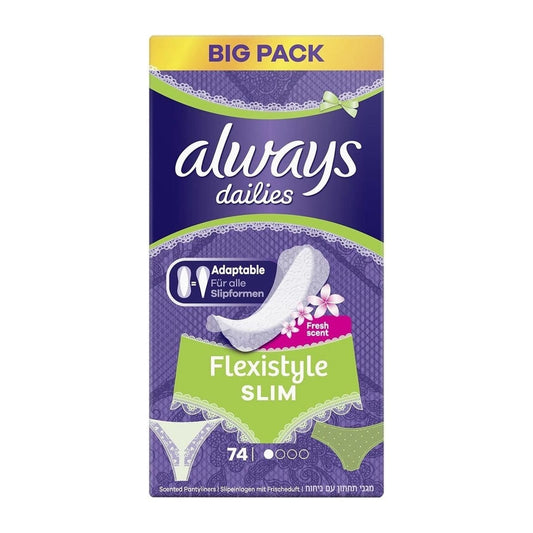 Always Dailies - Inlegkruisjes - Slim - Flexistyle - Fresh Scent - Big Pack - 74 Stuks