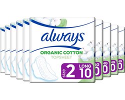 Always Cotton Protection Ultra Long - Maat 2 - Voordeelverpakking 10 x 10 Stuks - Maandverband Met Vleugels