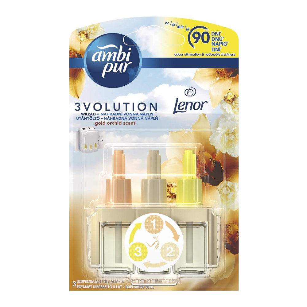 Ambi Pur - Luchtverfrisser - Starterset - 3 Volution - Lenor Gold Orchid - 20ml