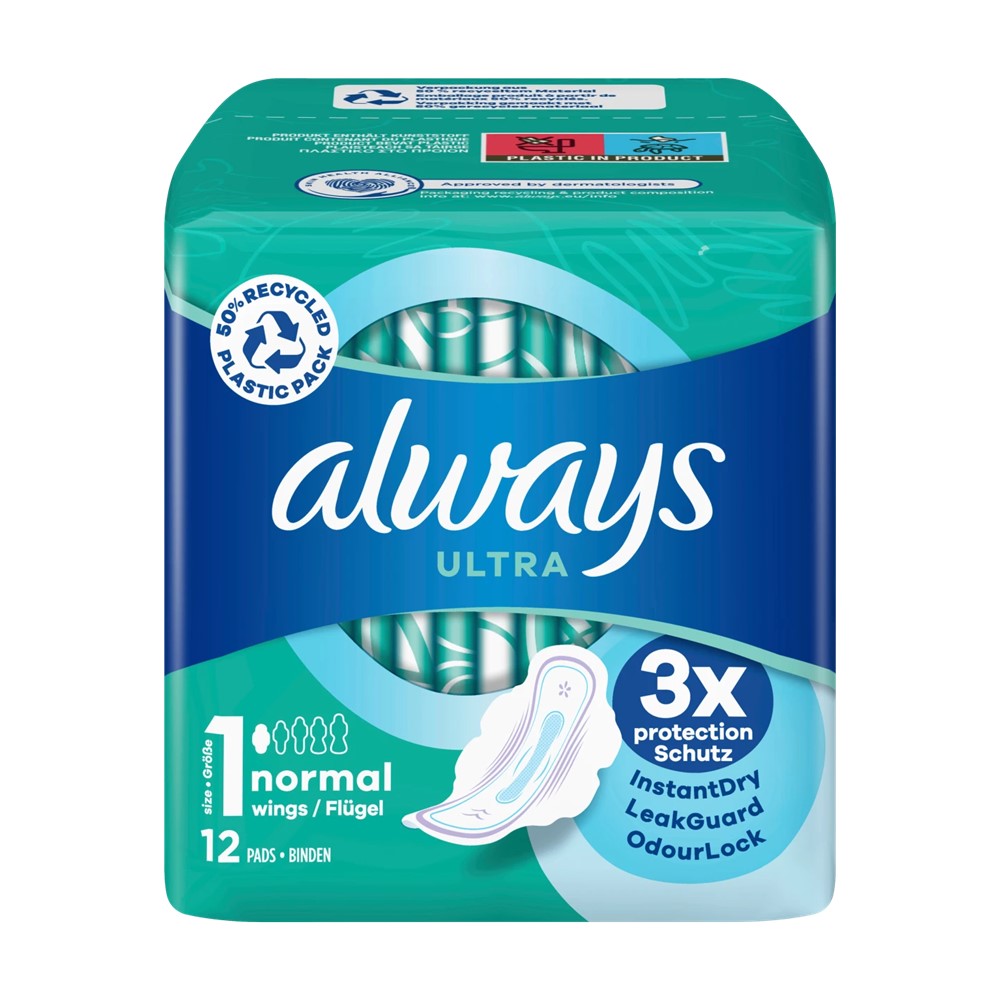 Always - Maandverband - 1 Normal With Wings - 3xProtection - 12 Stuks