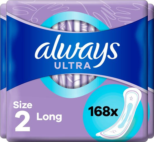 Always Ultra Long - Maat 2 - Voordeelverpakking 168 stuks - Maandverband