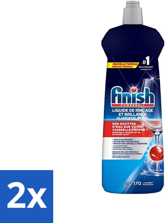 Finish Powerball - Glansspoelmiddel - Citroen - Tot 170 Afwasbeurten - 800ml - Voordeelverpakking - 2 stuks