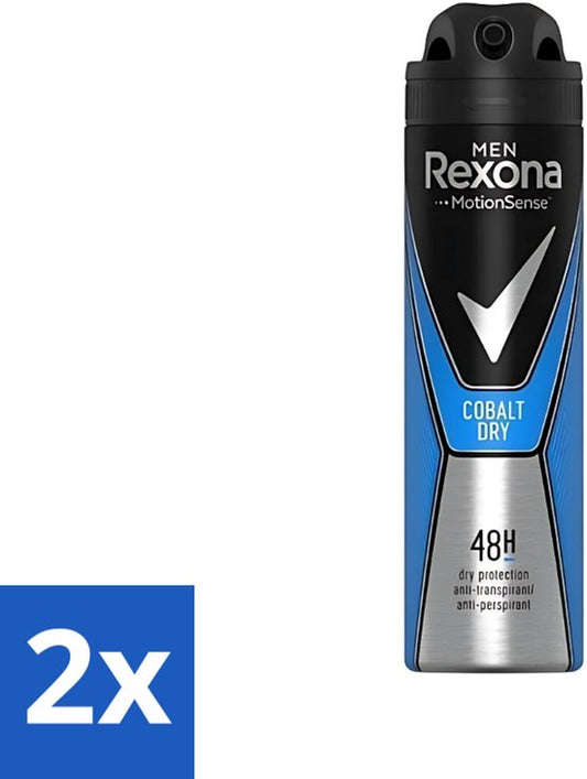 Rexona Men - Deodorant Spray - Motion Sense - Cobalt Dry - Anti-Transpirant & Perspirant - 150ml - Voordeelverpakking - 2 stuks
