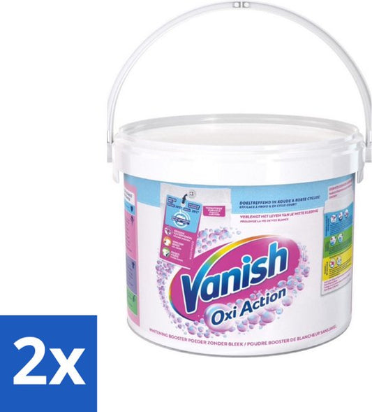 Vanish Oxi Action - Vlekkenverwijderaar - Wasbooster - Zonder Bleek - Witte Was - 2.7 Kg - Voordeelverpakking - 2 stuks