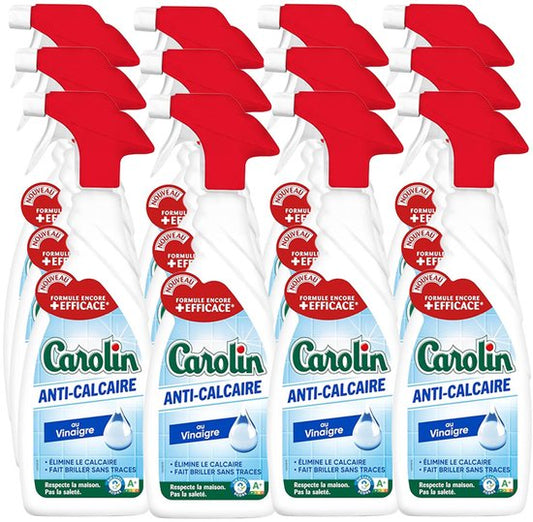 Carolin - Badkamerreiniger - Spray badkamer Anti-kalk - 12 stuks