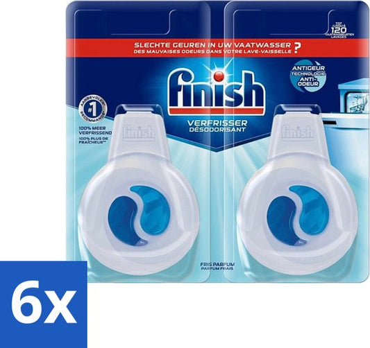 Finish Deo Odorstop - Vaatwasverfrisser - Fris Parfum - Anti-geur - Tot 120 Afwasbeurten - Voordeelverpakking - 6 stuks