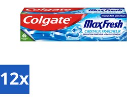 Colgate Max Fresh - Cooling Crystals - Tandpasta - 10x Langere Frisheid - Nieuwe Formule - 75ml - Voordeelverpakking - 12 stuks