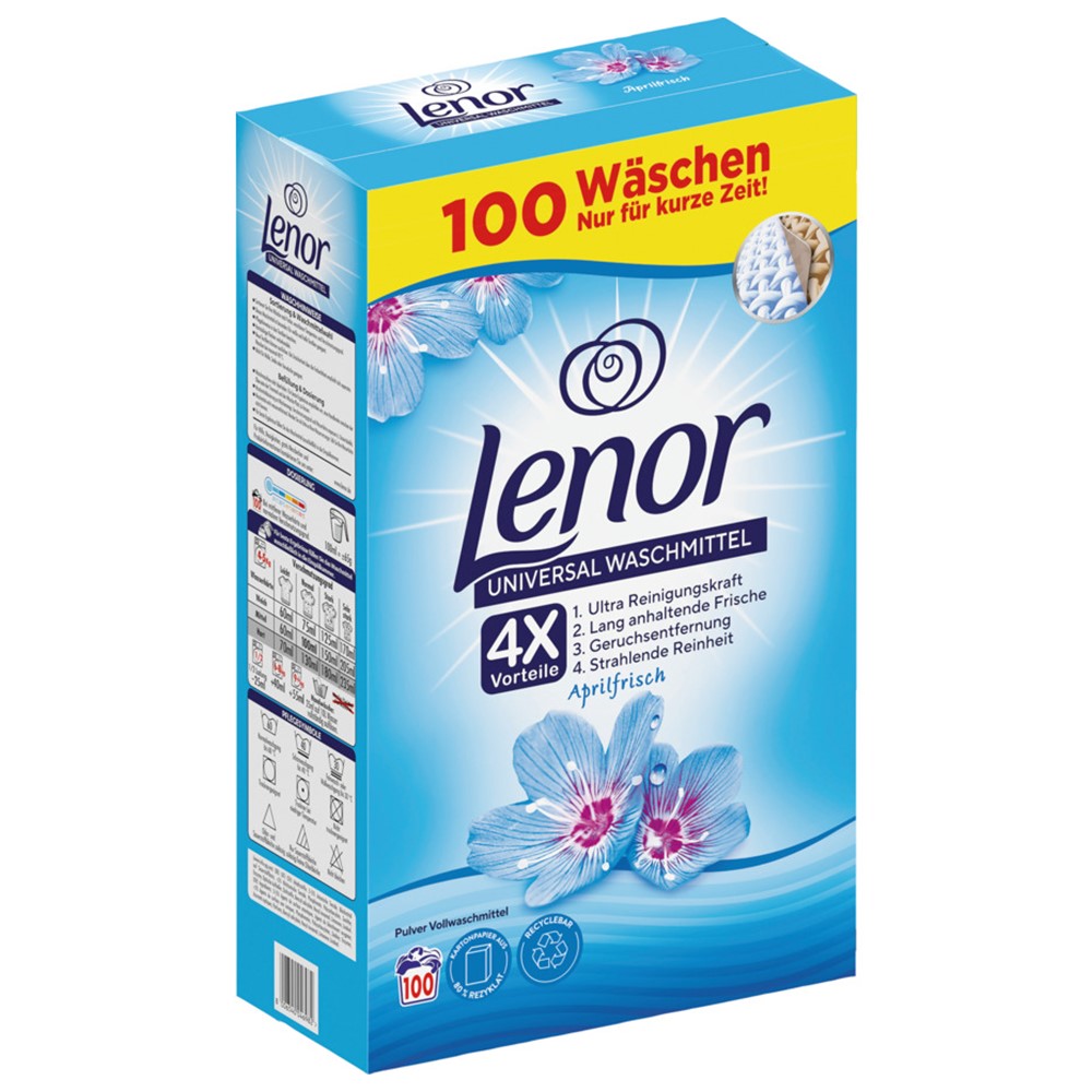 Lenor - Wasmiddel - Waspoeder - Universal Wasmiddel - April Fresh - 100Wb/6500g