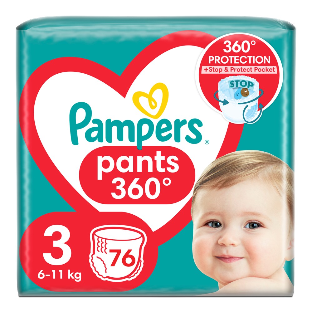 Pampers Pants 360Â° - Luiers - Size 3 - 6-11kg - 76 Stuks