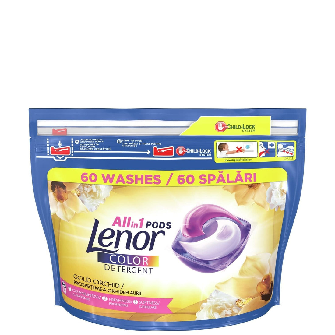Lenor - Wasmiddel - Pods - All in 1 Pods - Color - Gold Orchid - 60Wb/1506g