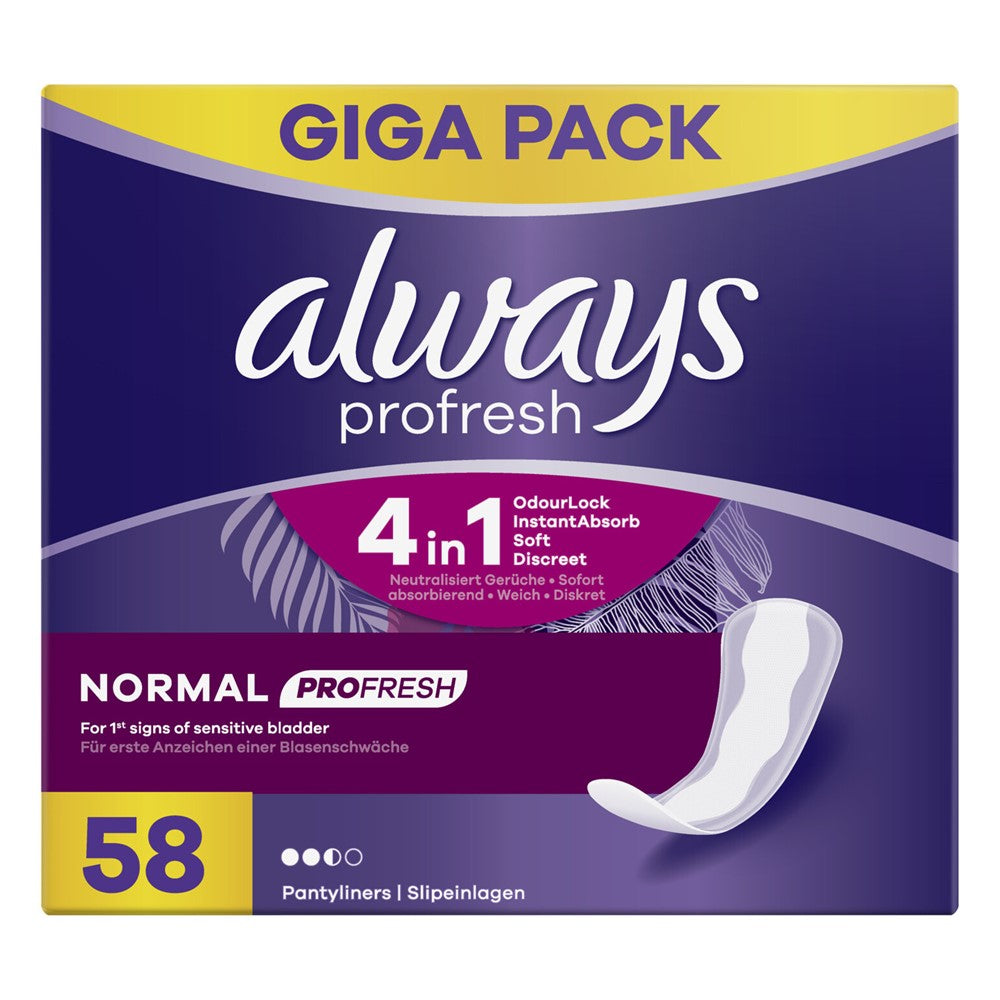 Always - Inlegkruisjes - 2.5 Normal - Profresh - 4in1 Protection - 58 Stuks