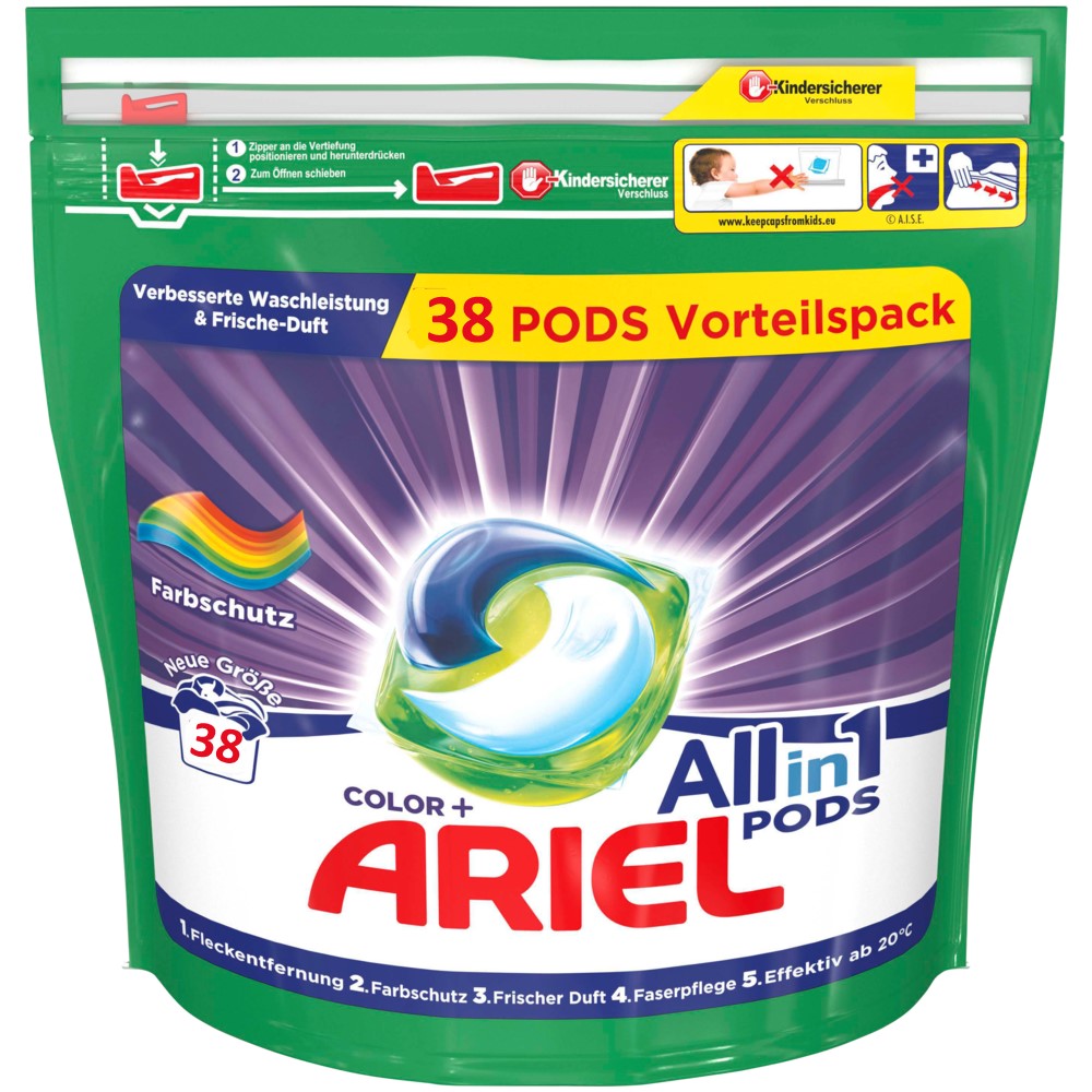 Ariel All in 1 Pods - Wasmiddel - Pods - Color Plus - 38Wb/1290g