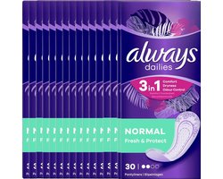 Always Dailies Normal Fresh & Protect - 15x30 stuks - Voordeelverpakking – Inlegkruisjes