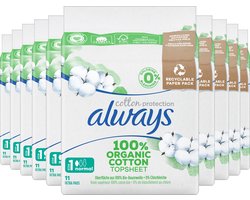 Always Cotton Protection - Normal - Maandverband Met Vleugels - Voordeelverpakking 10 x 11 stuks