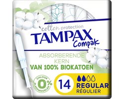 Tampax Cotton Protection Compak Regular Tampons - Tampons met Inbrenghuls - 14 stuks
