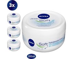 Nivea Soft Creme - 3x 300ml - Hydraterende Creme voor gezicht, lichaam en handen