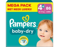 Pampers - Baby Dry - Maat 4+ - Mega Pack - 86 stuks - 10/15 KG
