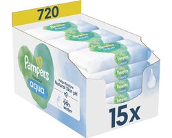 Pampers Harmonie Aqua Babydoekjes 15 Verpakkingen = 720 Babydoekjes
