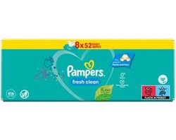 Pampers Wet Wipes Fresh Clean Value Pack 8 x 52 stuks. 416 stuks babydoekjes
