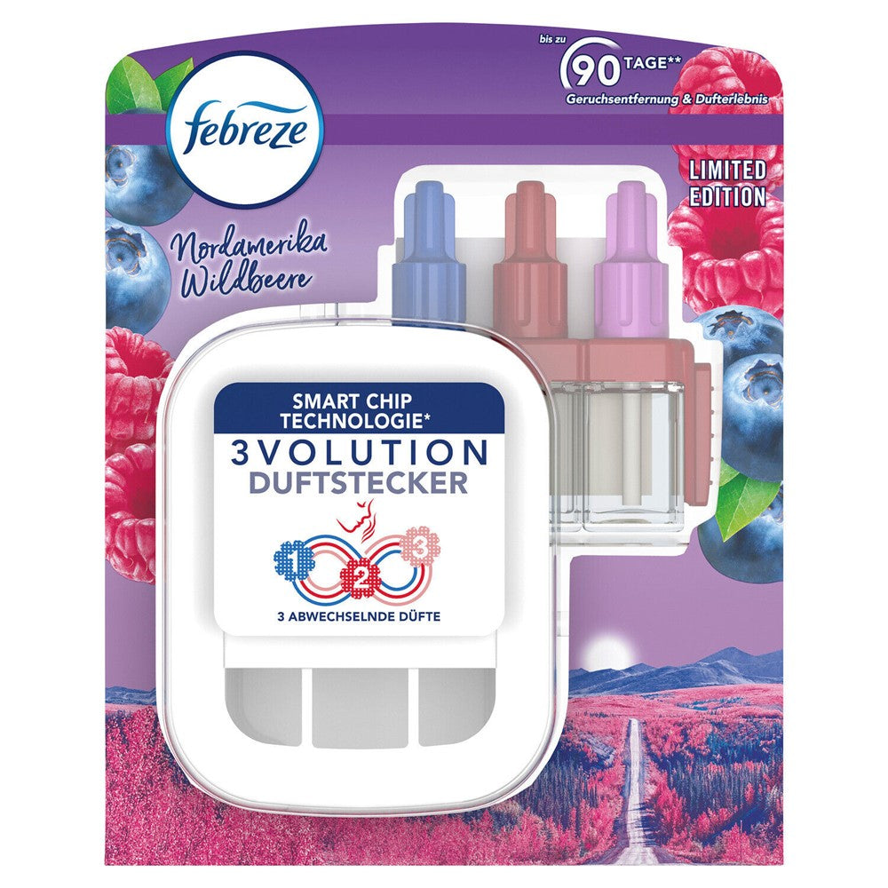 Febreze - Elektrisch Luchtverfrisser - Starterset - 3 Volution - Plug - Wild Berries - 20ml