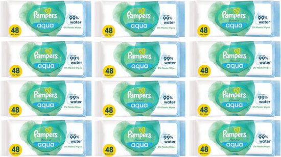 PAMPERS HARMONIE AQUA BILLENDOEKJES 12X48 VOORDEELVRTPAKKING