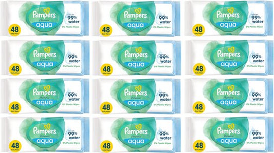 PAMPERS HARMONIE AQUA BILLENDOEKJES 12X48 VOORDEELVRTPAKKING
