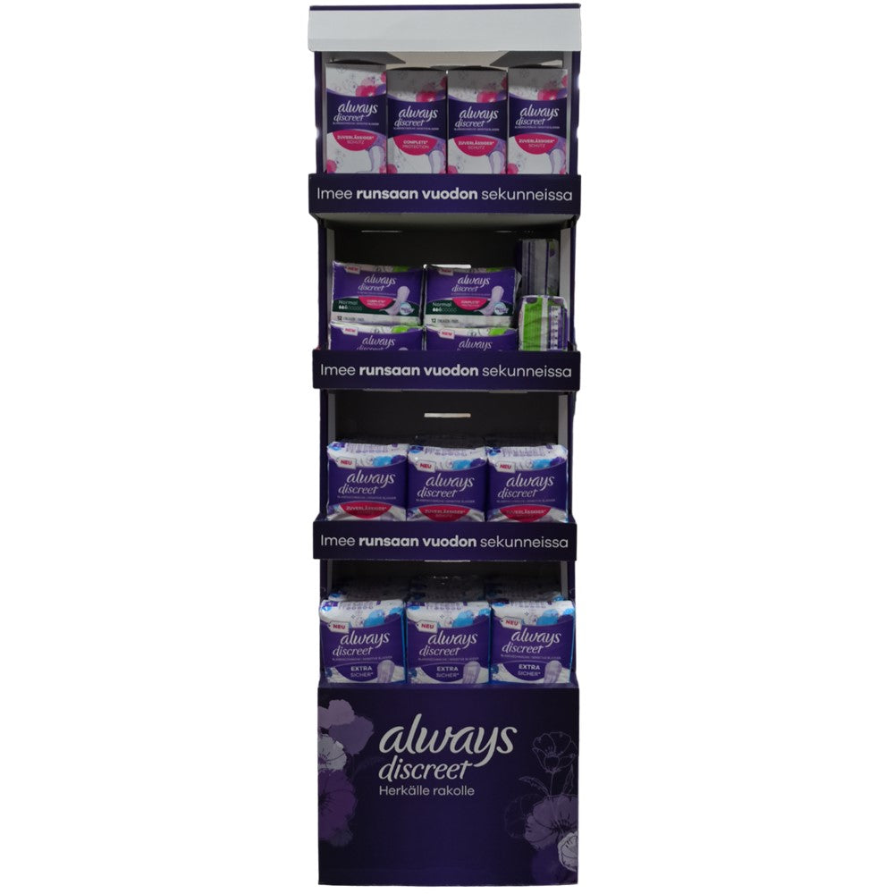 Always - Display - Inlegkruisjes - Discreet - 4 Assortimenten - 54 Stuks