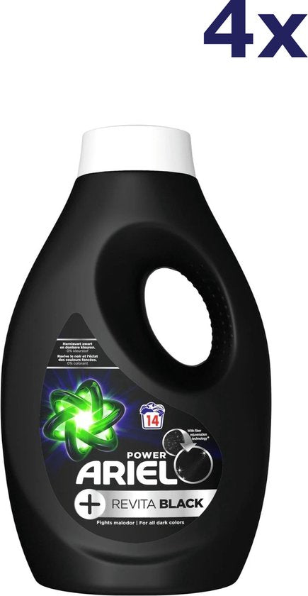 Ariel Vloeibaar Wasmiddel - +Revitablack - Voordeelverpakking 4 x 14 Wasbeurten