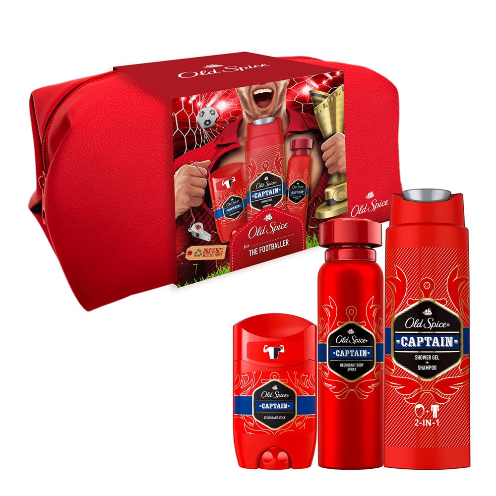 Old Spice Men - Geschenkset - 1xDouchegel + 1Deo Spray + 1xDeo Stick - Captain - 3 Assortimenten - 3 Stuks