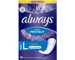 Always Daily Protect Inlegkruisjes Long 0% Perfume 48 stuks