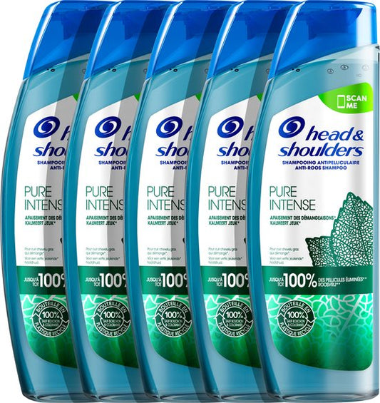 Head & Shoulders Pure Intense Kalmeert Jeuk - Anti-roos - shampoo - Met Pepermunt - 5 x 250ml