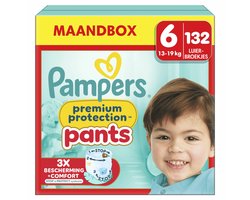 Pampers Premium Protection Pants Maat 6, x132 Luierbroekjes, 15kg+, Maandbox
