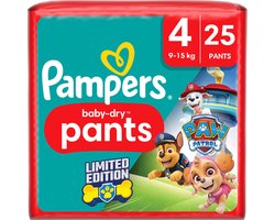 Pampers Baby Pants Baby Dry Maat 4 Maxi (9-15 kg) Limited Edition Paw Patrol, 25 Luierbroekjes