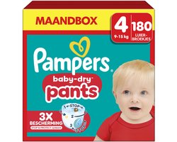 Pampers Baby-Dry Pants Luierbroekjes Maat 4, 180 Luierbroekjes, 9kg-15kg