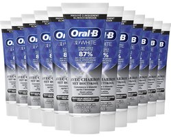 Oral-B Tandpasta 3D White Houtskool - 12 x 75 ml - Voordeelverpakking