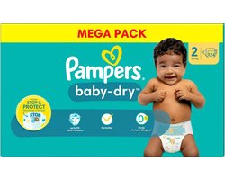 Pampers Baby-Dry luiers - Maat 2 - 124 luiers (4-8 KG)