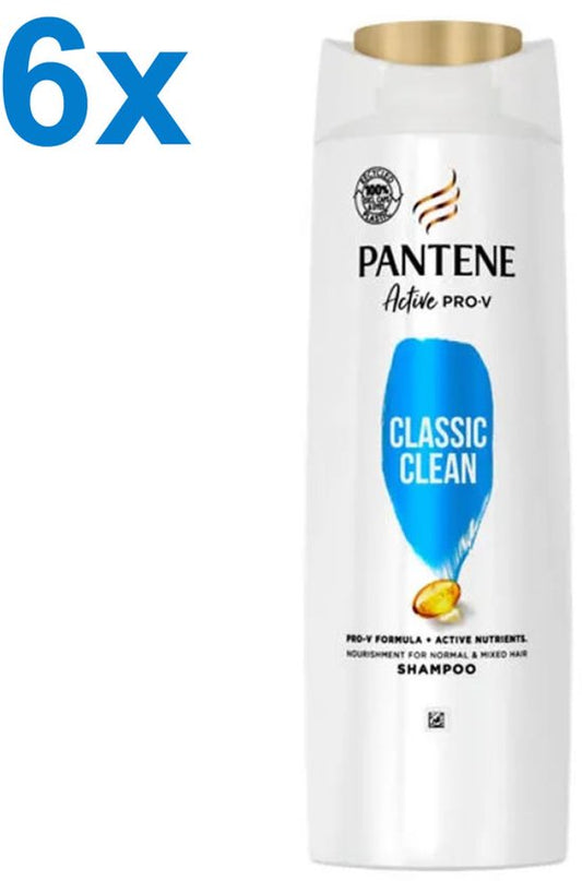 Pantene Classic Clean Shampoo 6x 400 ml - Voordeelverpakking – Dagelijkse Reiniging – Pro-V Formule – Voor Normaal tot Gemengd Haar