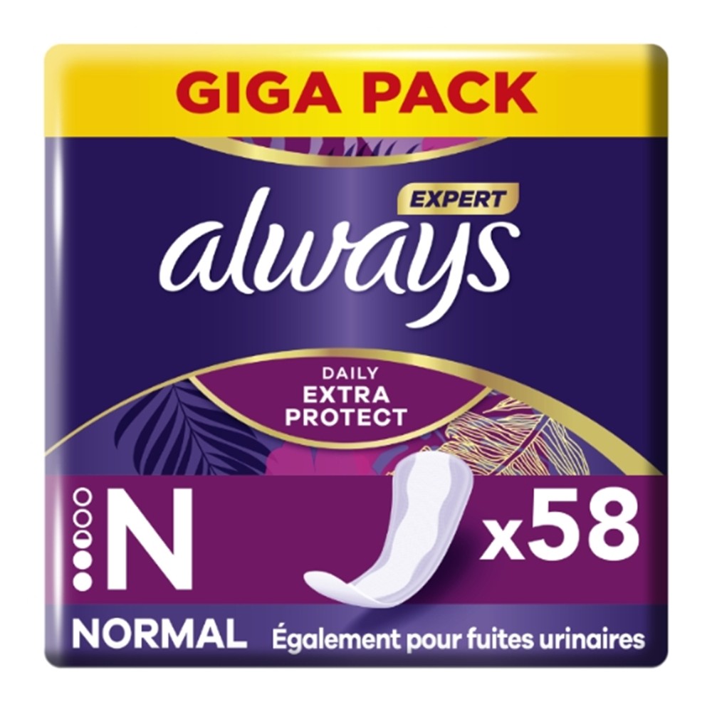 Always Expert - Inlegkruisjes - 2.5 Normal - Daily Extra Protect - Giga Pack - 58 Stuks