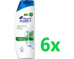 Head & Shoulders - Anti-Roos Shampoo - Menthol Fresh - 6x 400ml - Voordeelverpakking