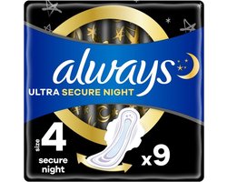 Always Ultra Maandverband Secure Night Met Vleugels - 16x9 Stuks - Voordeelverpakking