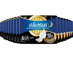 Always Ultra - Maandverband - Secure Night - Extra (maat 5) - Vleugels - Voordeelverpakking 16 x 8 stuks