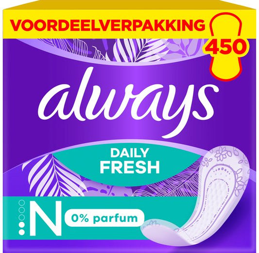 Always Daily Fresh Normal Inlegkruisjes - 0% Parfum - 15 x 30 Stuks