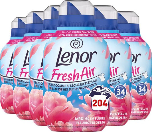Lenor Fresh Air Bloesem - Wasverzachter - 6 x 34 Wasbeurten Voordeelverpakking
