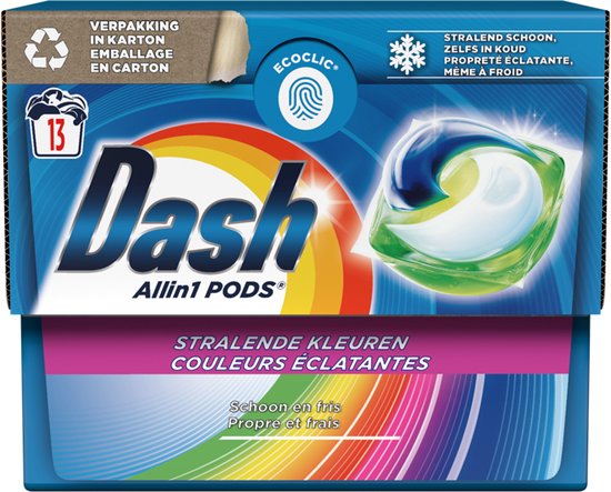 Dash all in 1 pods 4 x 13 stuks stralende kleuren eco clic pack