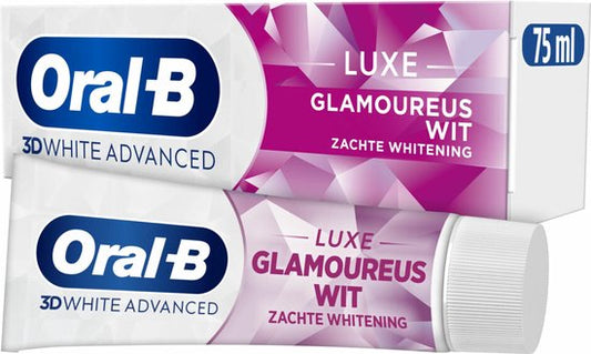 Oral-B Tandpasta 3DWhite Advanced Luxe Glamorous White - 12 x 75 ml - Voordeelverpakking