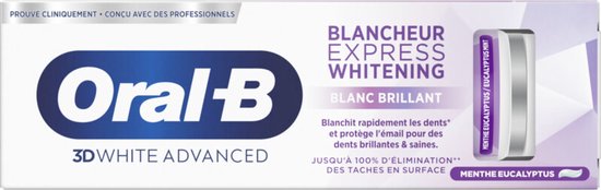 Oral B 3D White Advanced Express Whitening Glossy White 12X75 ML VOORDEELVERPAKKING