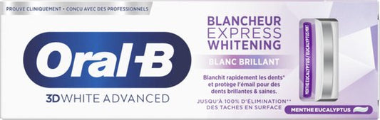 Oral B 3D White Advanced Express Whitening Glossy White 12X75 ML VOORDEELVERPAKKING