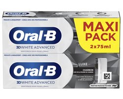 Oral-B 3D White Advanced Tandpasta Luxe Houtskool Set van 2 x 75 ml