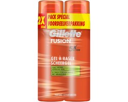 Gillette Fusion Scheergel - Met Amandelolie - Voor De Gevoelige Huid - 2 x 200ml